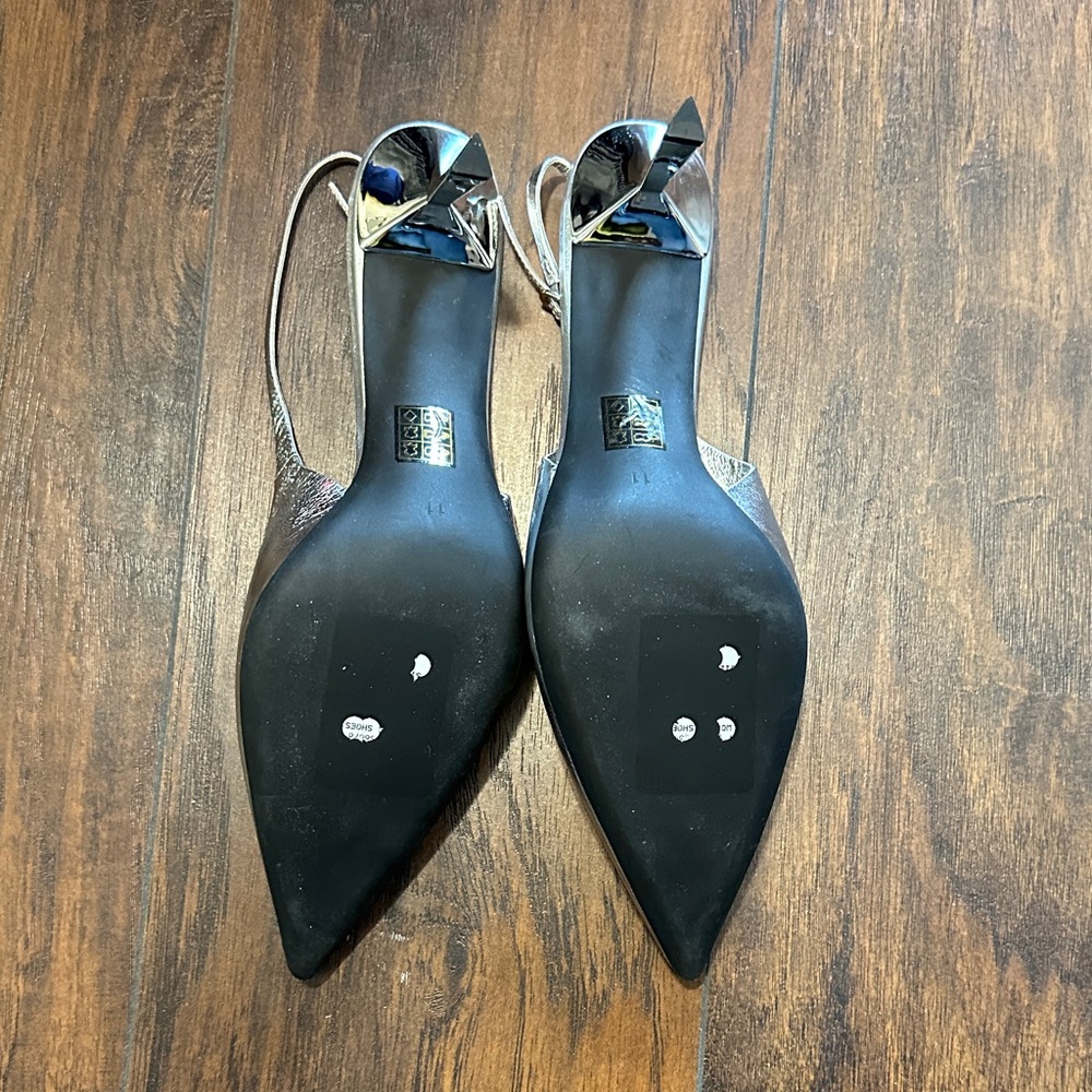 Jeffrey Campbell Silver Chrome Women's Slingback Heels Pumps 11 - Picture 5 of 7